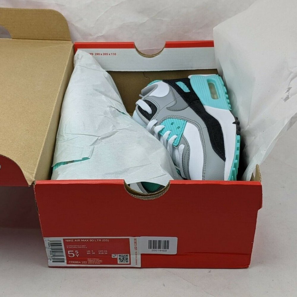 Nike Air Max 90 LTR GS Sneakers White/Green - Picture 12 of 12